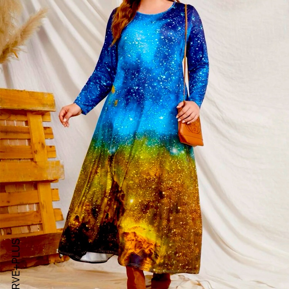 💙Emery Rose plus Galaxy Print Maxi Dress💙